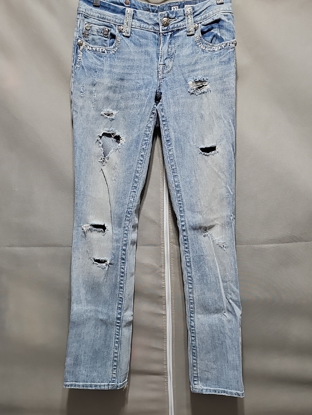 Miss Me Light Blue Ripped Bootcut Jeans